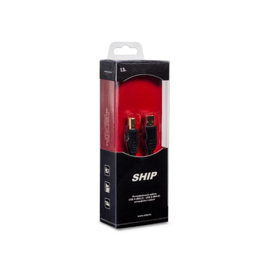 Кабель USB SHIP SH7013-1.5B, 2.0 A-B, 1.5м, чёрный