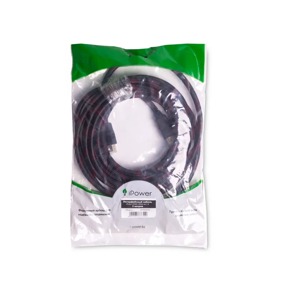HDMI кабель iPower iPiHDMi50, 5м, нейлон, чёрный — 2
