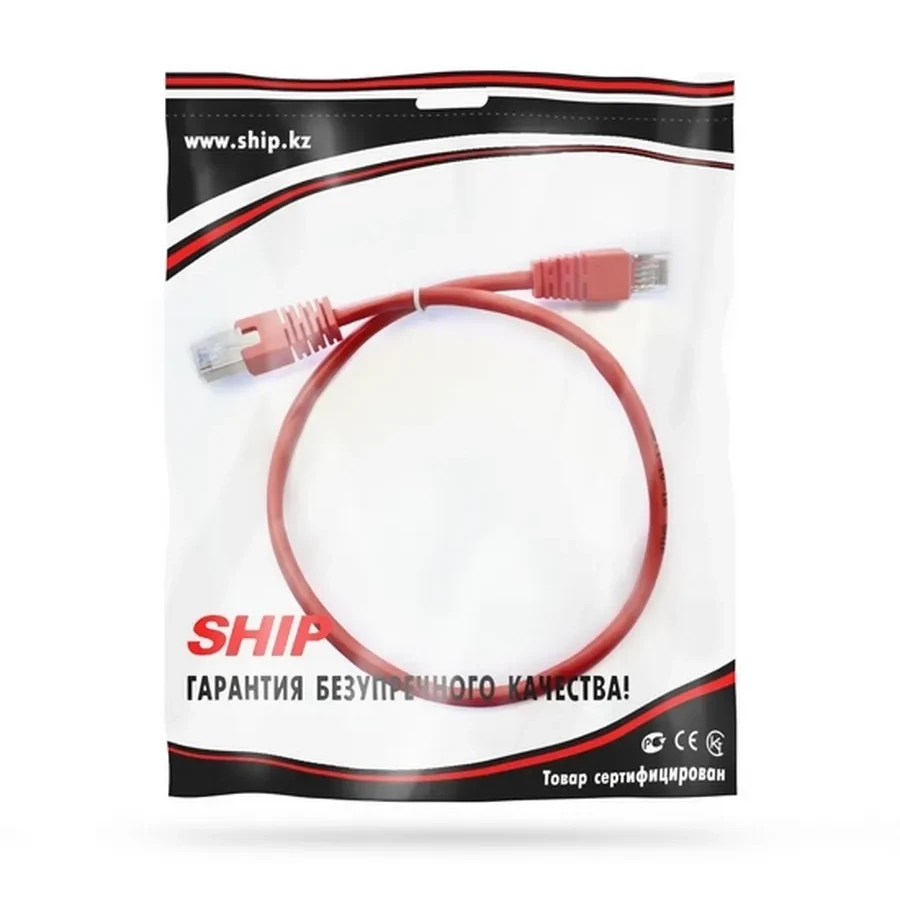 Патч корд SHIP Cat.5e FTP RJ-45, 0.5 м, красный
