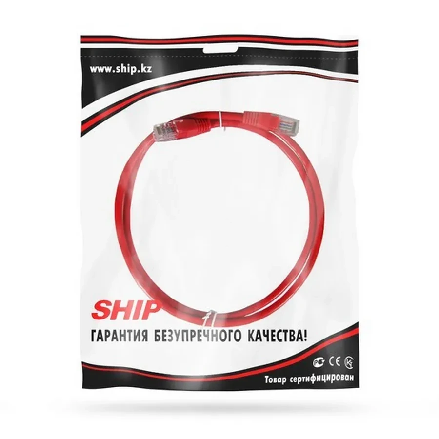 Патч корд SHIP Cat.5e UTP RJ-45, 1 м, красный — 2