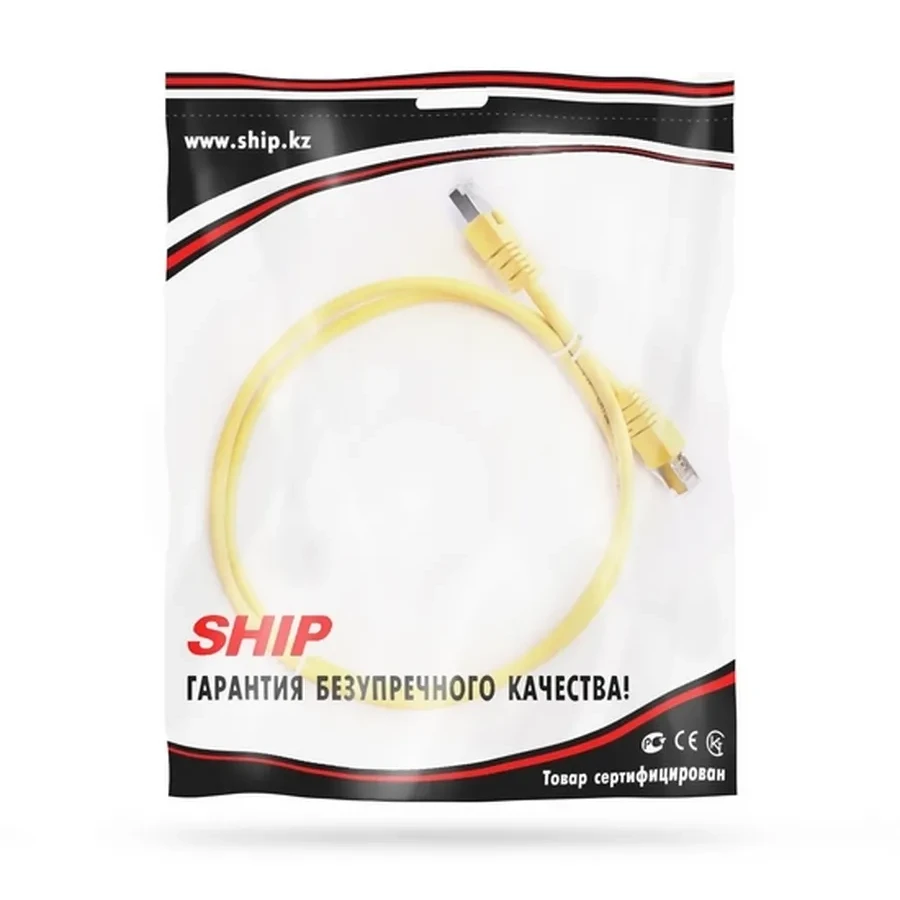 Патч корд SHIP Cat.5e FTP RJ-45, 1 м, жёлтый