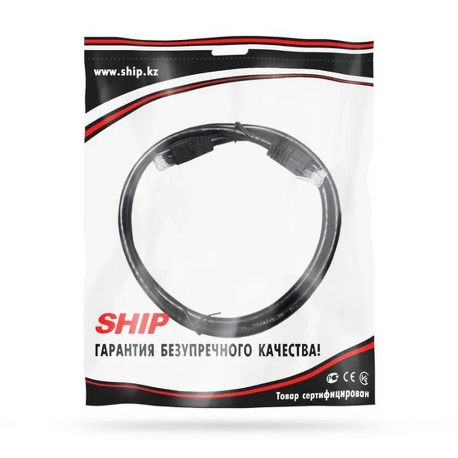 Патч корд SHIP Cat.6 UTP RJ-45, 1 м, чёрный — 2