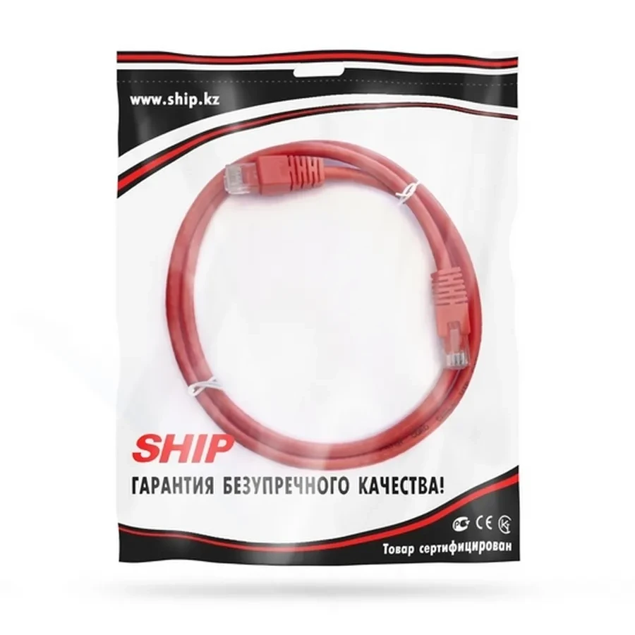 Патч корд SHIP Cat.6 UTP RJ-45, 1 м, красный — 2