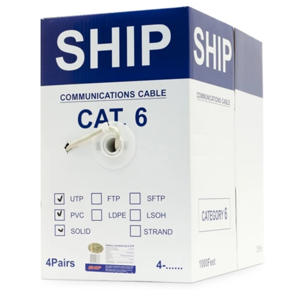 Кабель сетевой SHIP D165-P, Cat.6, UTP, PVC, 305м