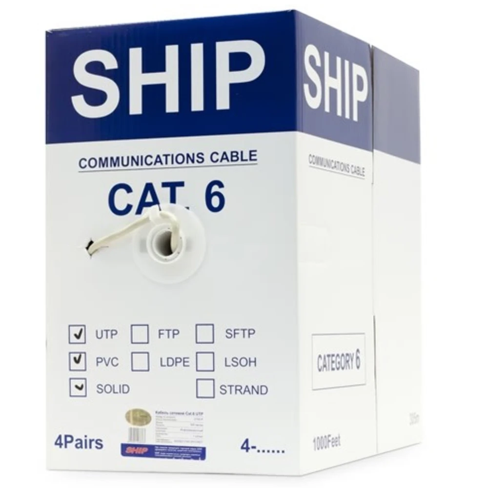 Кабель сетевой SHIP D165S-P, Cat.6, многожильный, 305м