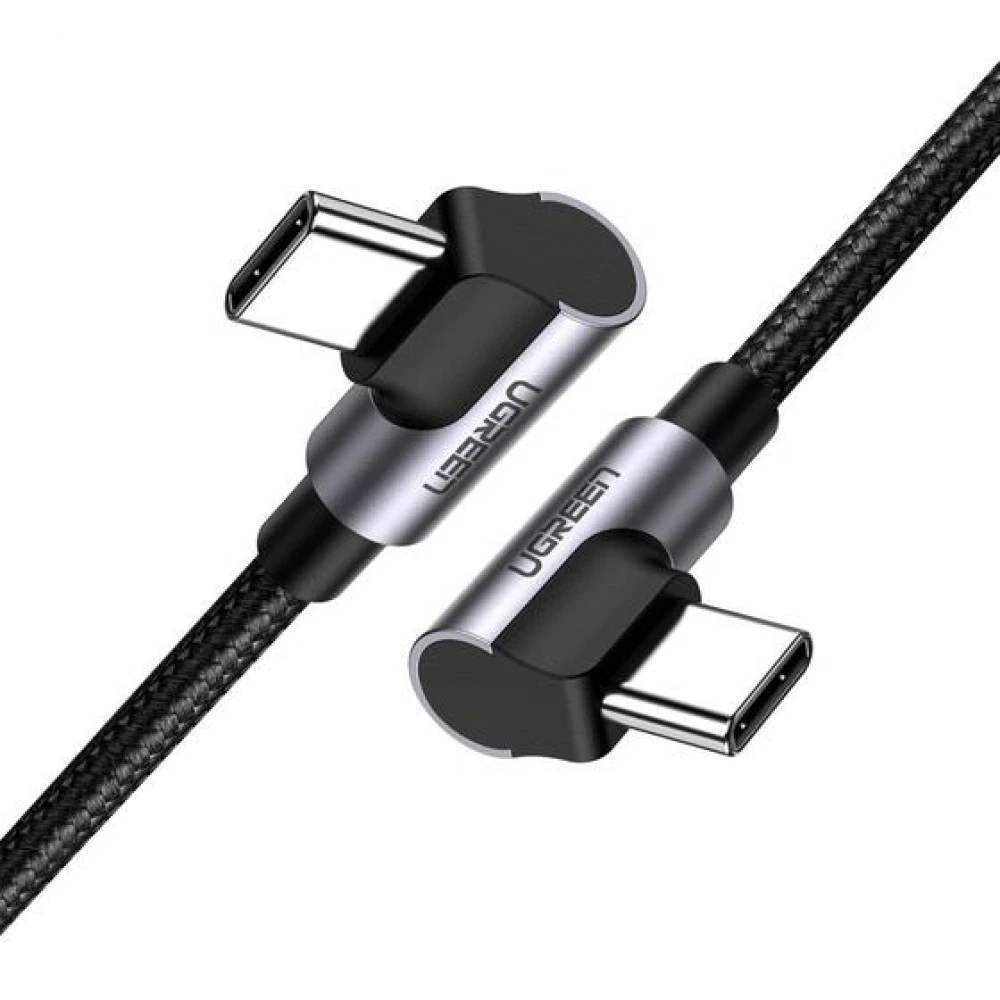 Кабель UGREEN US323 USB-C угловой, алюминий, 1м