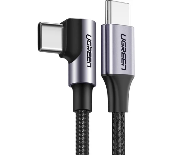Кабель UGREEN US334 USB-C угловой, алюминий, 1м — 2