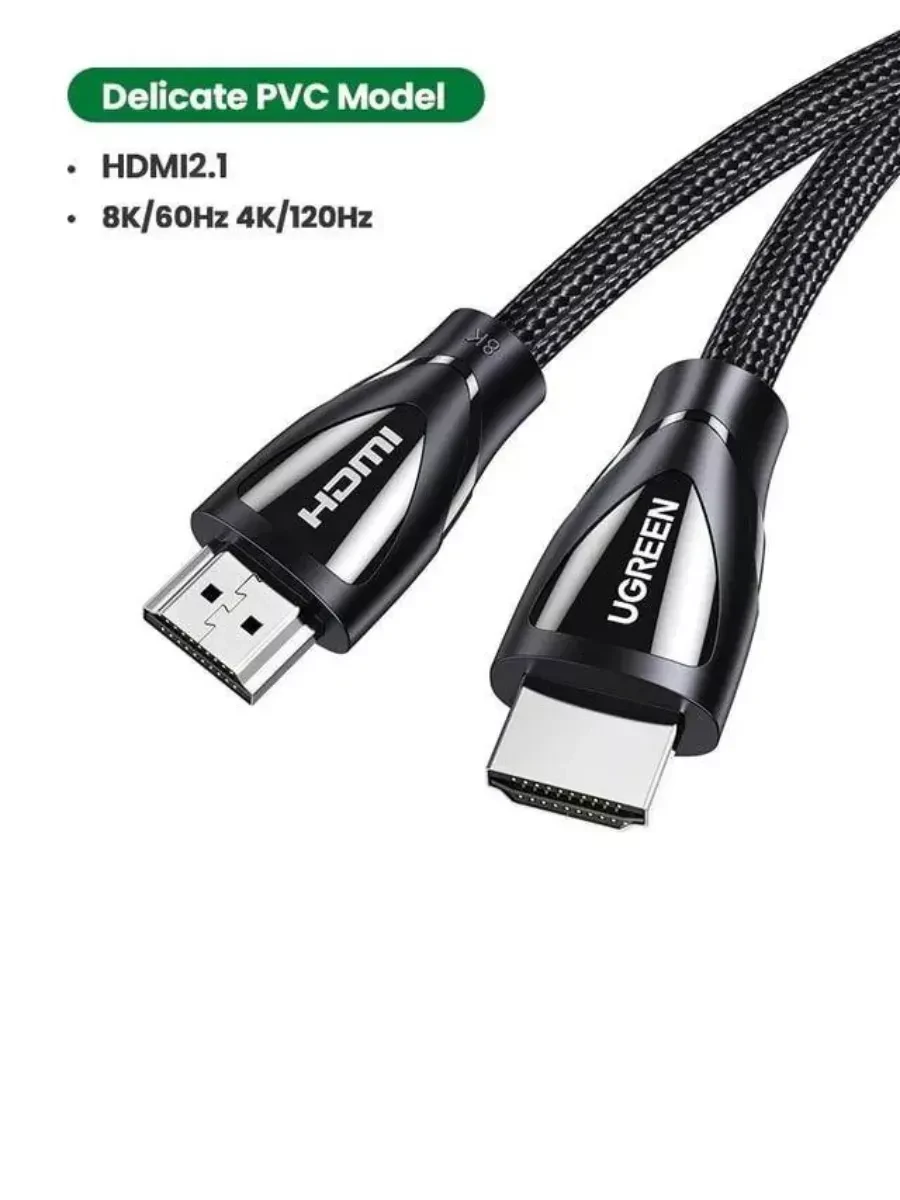Кабель UGREEN HD140 HDMI, 1.5м, плетёный — 2