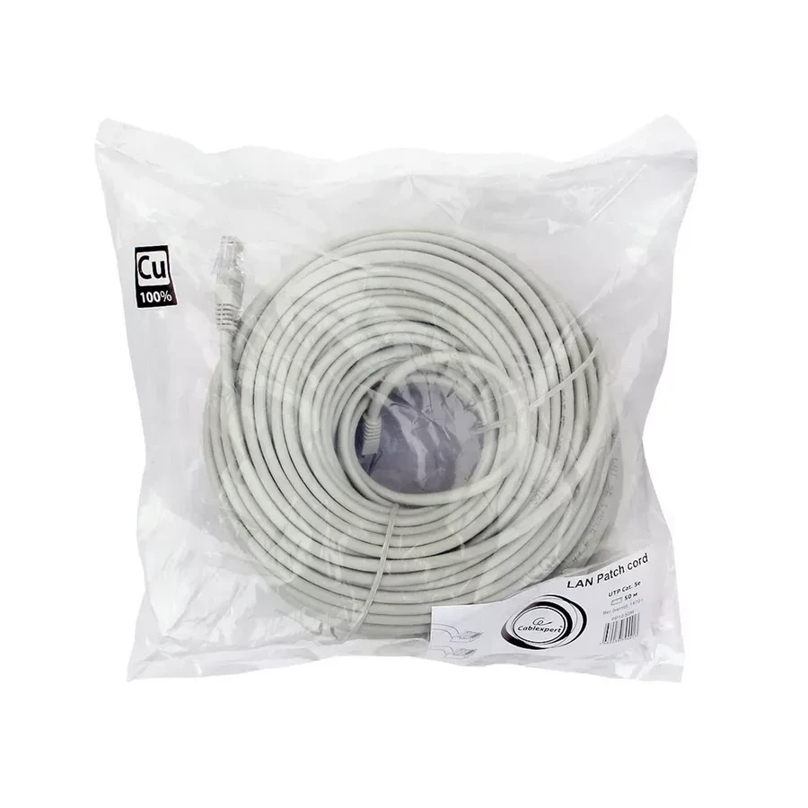 Патч-корд UTP Cat 5e Cablexpert PP10-50M, 50м, серый