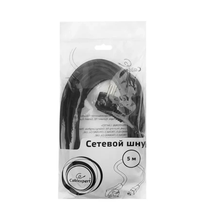 Кабель питания Cablexpert PC-186-1-5M, Schuko-C13, 5м