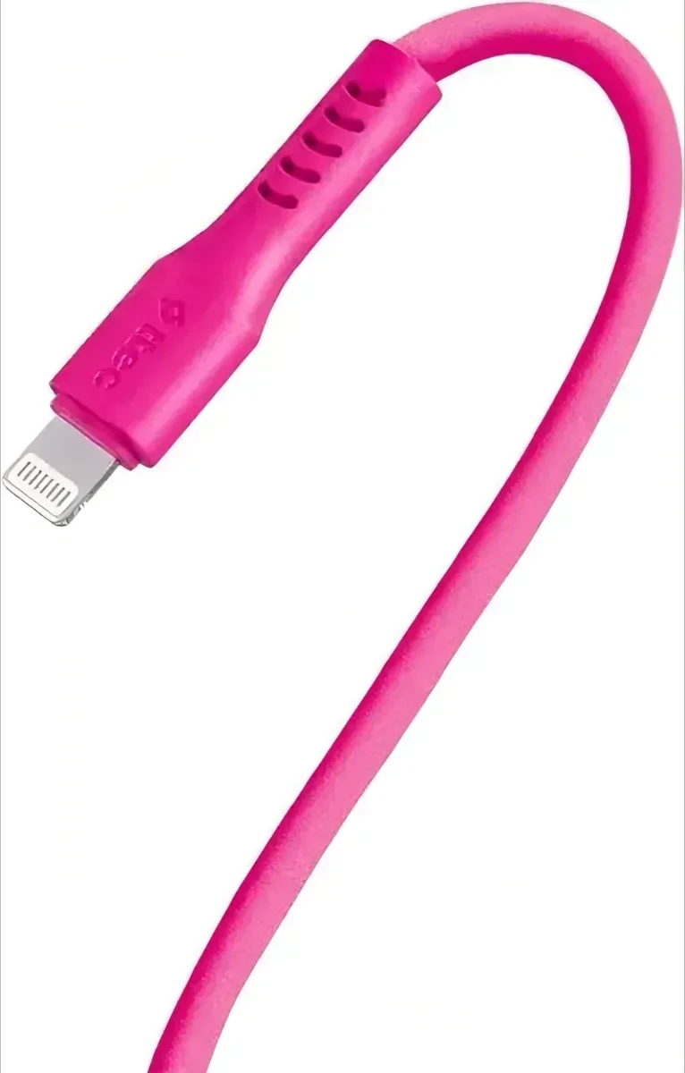 Кабель ttec USB-C - Lightning, 120см, неон розовый — 2