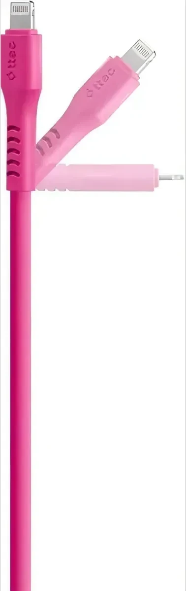 Кабель ttec USB-C - Lightning, 120см, неон розовый — 4