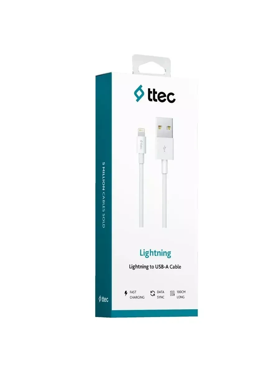 Кабель ttec Lightning - USB, белый — 5