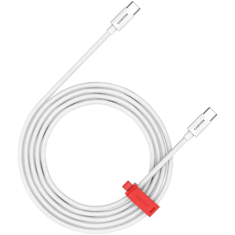 Кабель CANYON USB-C, 100W, 2м, белый