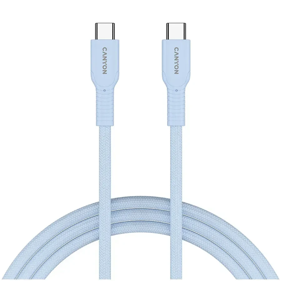 Кабель CANYON OnWire USB-C, 60W, 1м, голубой