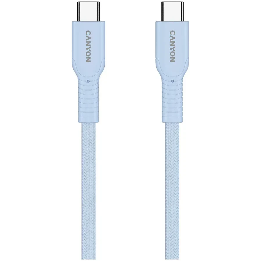 Кабель CANYON OnWire USB-C, 60W, 1м, голубой — 3