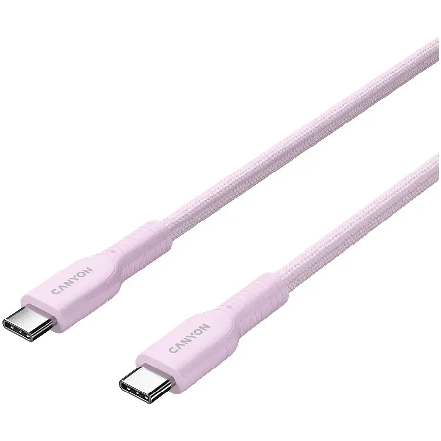 Кабель CANYON OnWire USB-C, 60W, 1м, розовый — 2
