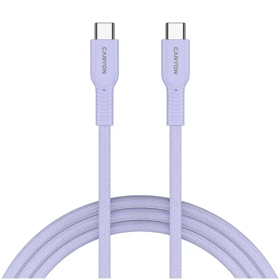 Кабель CANYON OnWire USB-C, 60W, 1м, фиолетовый