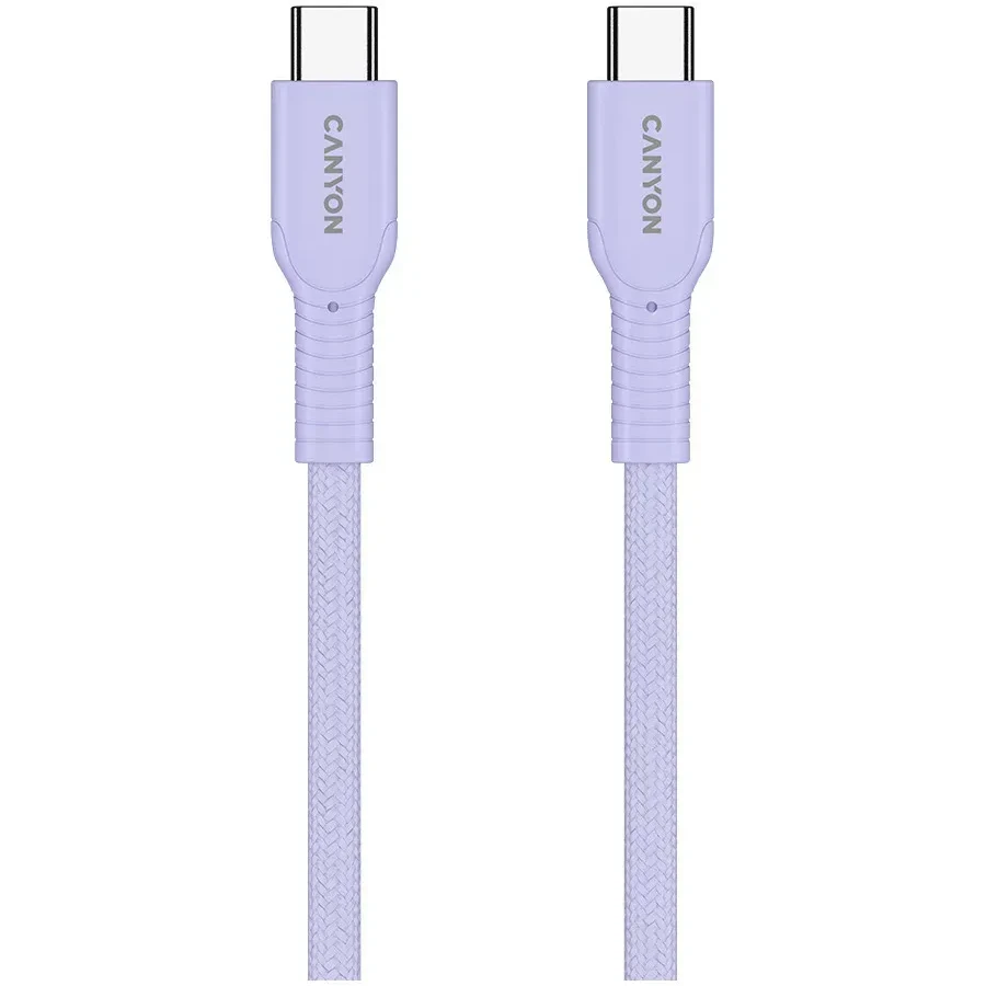 Кабель CANYON OnWire USB-C, 60W, 1м, фиолетовый — 3