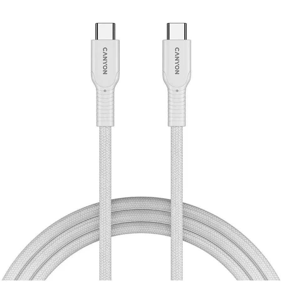 Кабель CANYON OnWire USB-C, 60W, 1м, белый