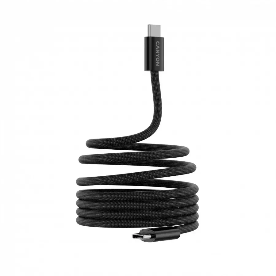 Кабель CANYON OnWire USB-C магнит, 60W, 1м, чёрный — 2