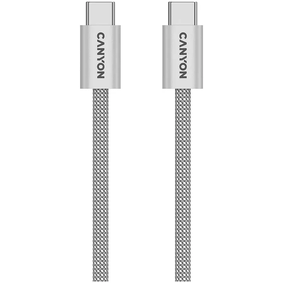 Кабель CANYON OnWire USB-C магнит, 60W, 1м, серый