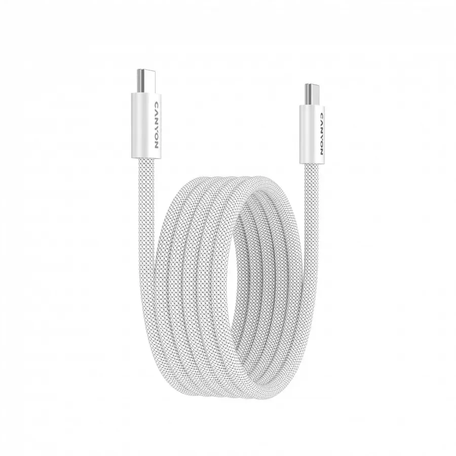 Кабель CANYON OnWire USB-C магнит, 60W, 1м, белый — 5