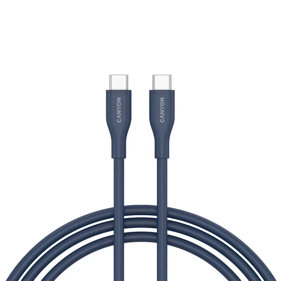 Кабель CANYON USB-C, 60W, 1м, тёмно-синий