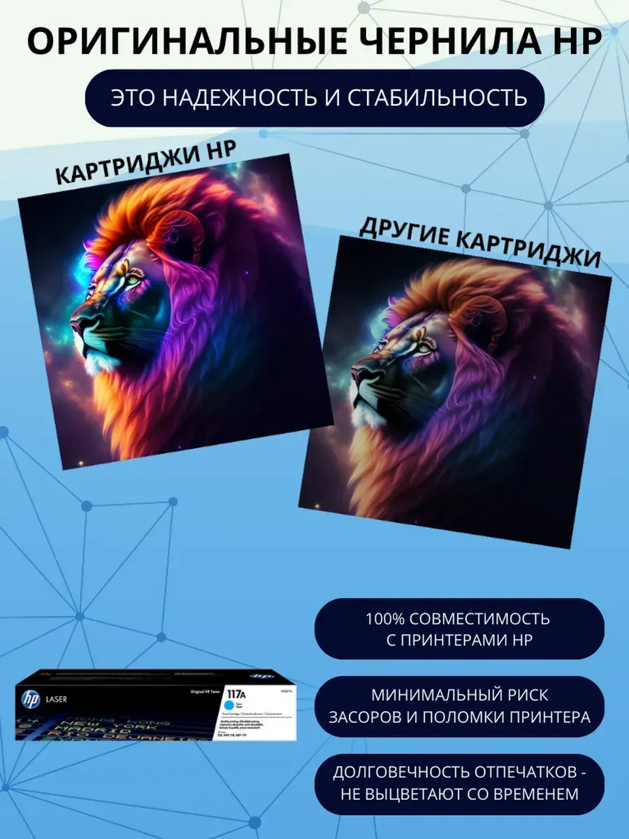 Картридж 117A голубой для Color LaserJet 150/178/179, до 700 стр. — 3