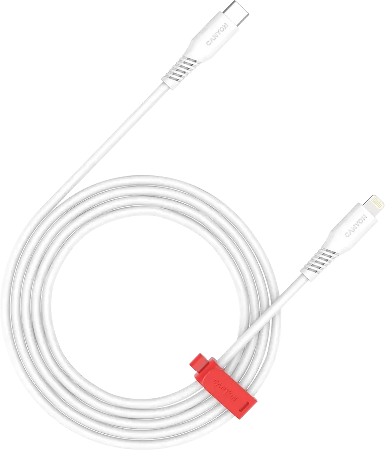 Кабель CANYON USB-C - Lightning, 30W, 2м, белый
