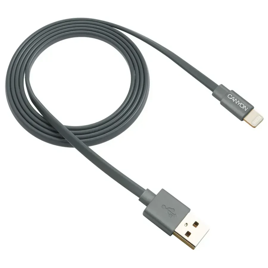 Кабель CANYON Lightning - USB-A MFi, 2м, чёрный