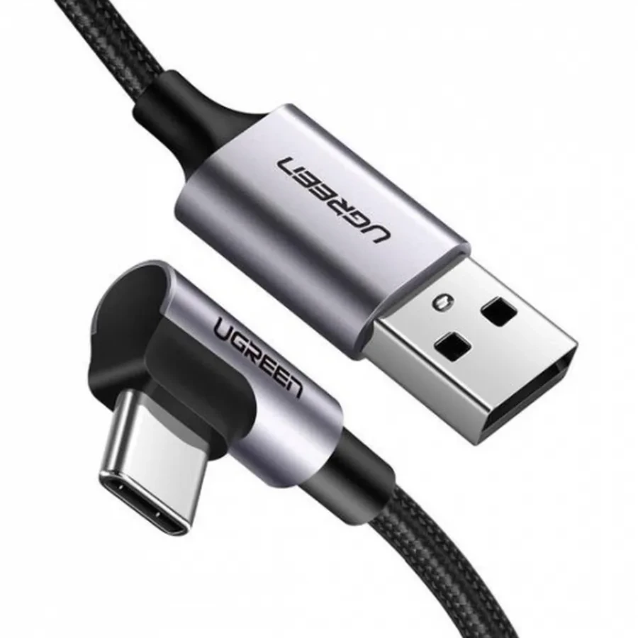 Кабель UGREEN US284 USB-A-USB-C, угловой, 1м