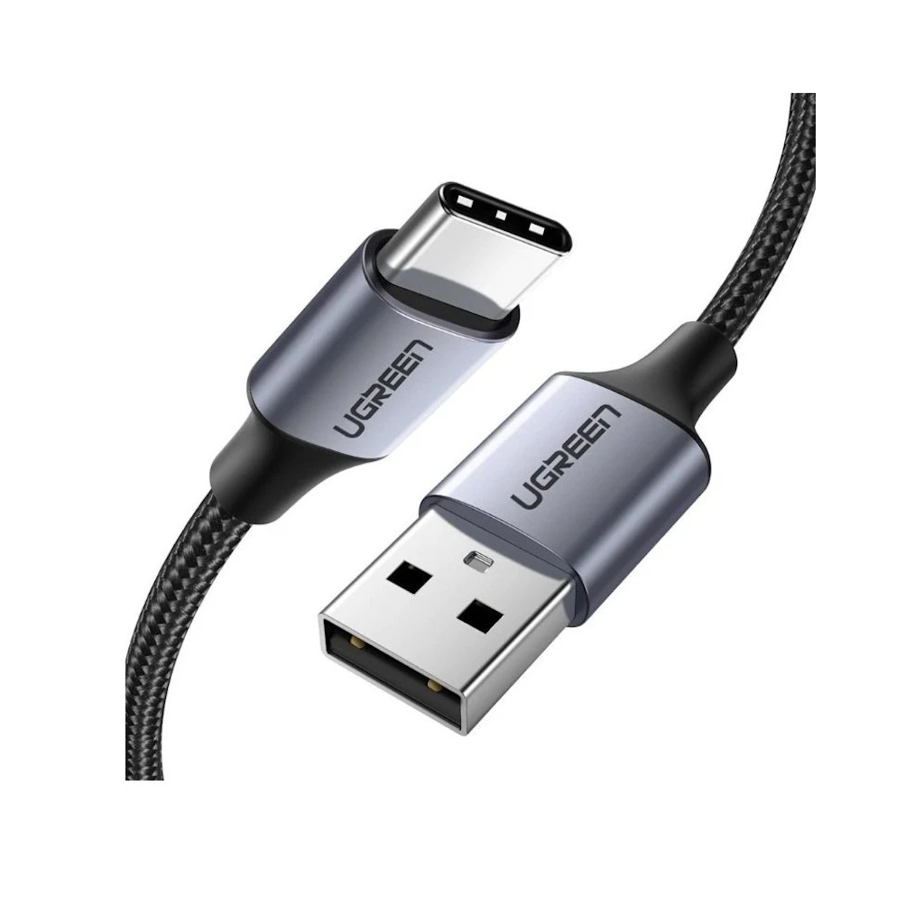 Кабель UGREEN US288 USB-A-USB-C, 1м, чёрный, никелированный