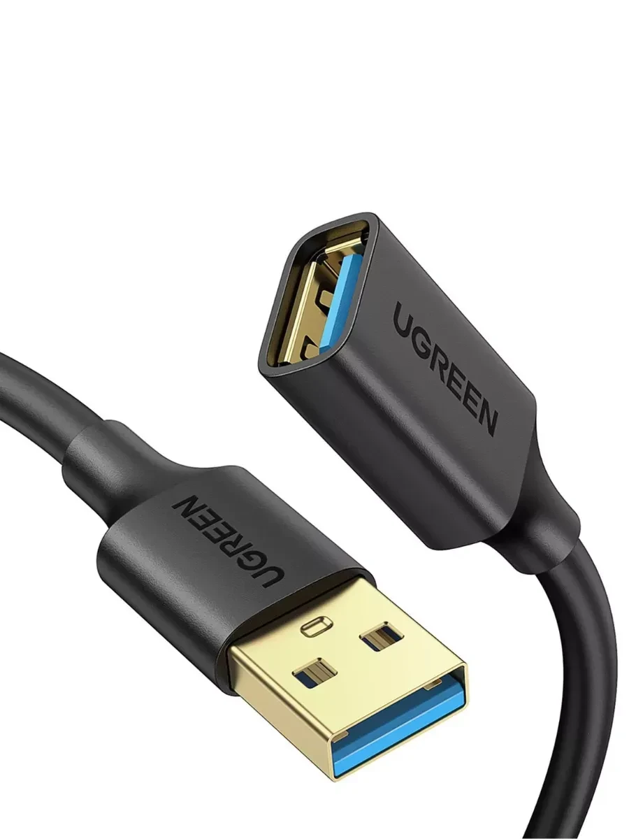 Кабель UGREEN USB 3.0, удлинитель, 1м, черный