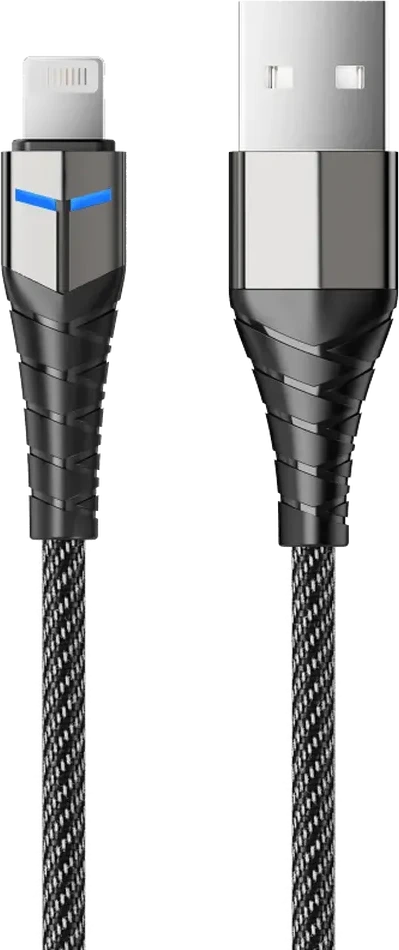 Кабель Accesstyle AL24-F100LED, чёрно-серый
