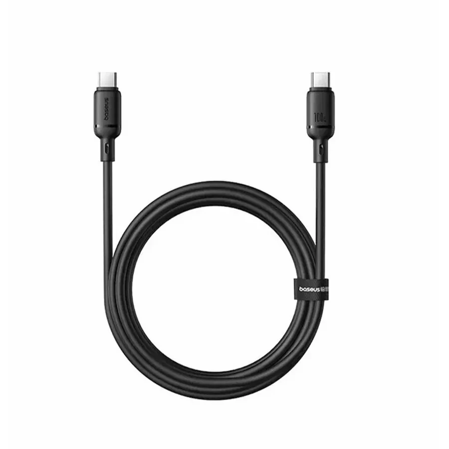 Кабель Baseus Silky USB-C to USB-C, 100W, 1м, черный