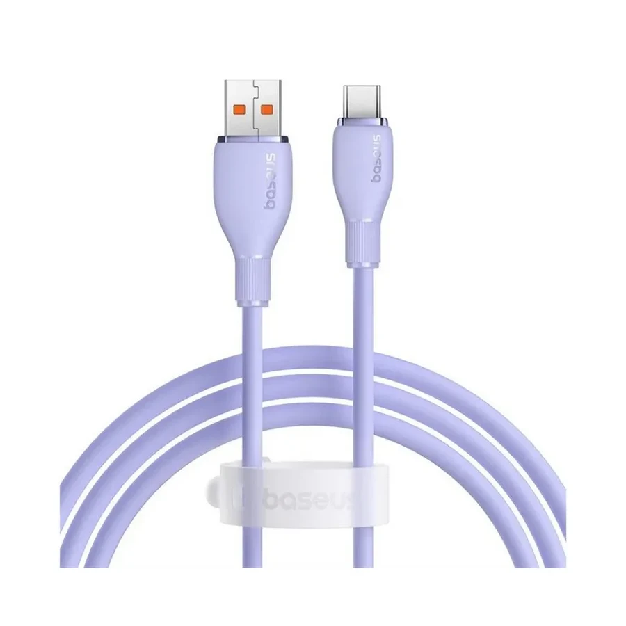 Кабель Baseus Pudding USB-A to USB-C, 100W, 1.2м, фиолетовый