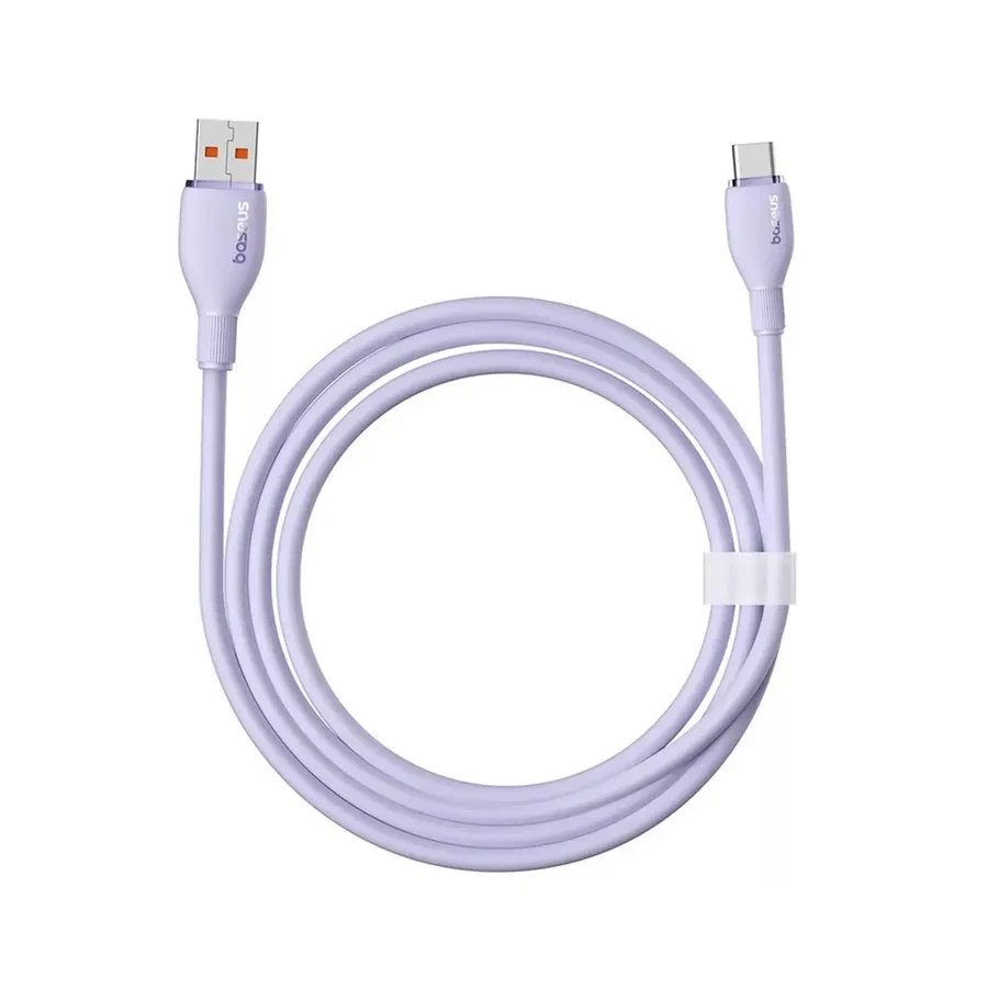 Кабель Baseus Pudding USB-A to USB-C, 100W, 1.2м, фиолетовый — 2