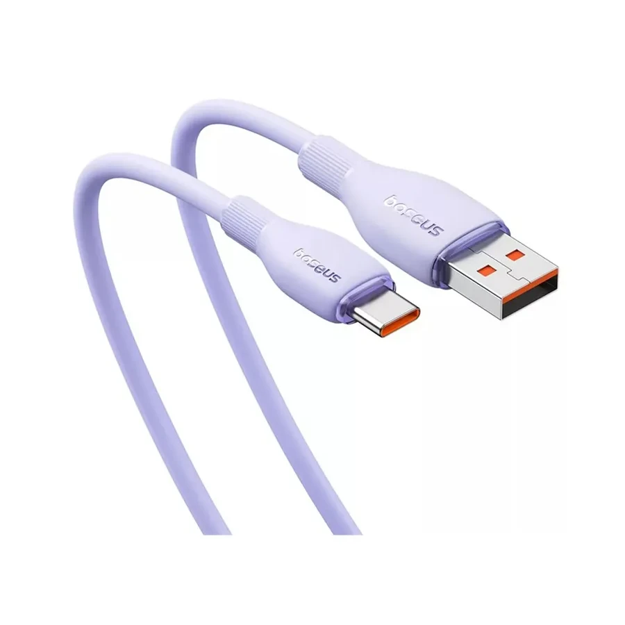 Кабель Baseus Pudding USB-A to USB-C, 100W, 1.2м, фиолетовый — 3