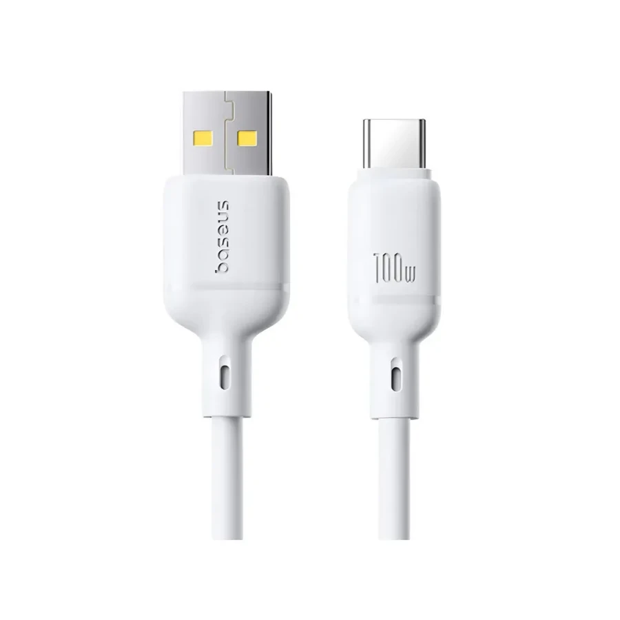 Кабель Baseus Silky USB-A to USB-C, 100W, 2м, белый