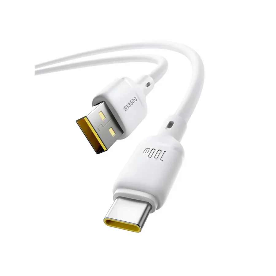 Кабель Baseus Silky USB-A to USB-C, 100W, 2м, белый — 2