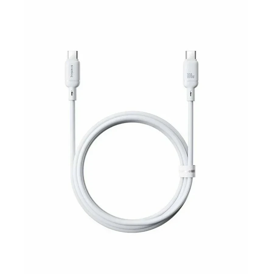 Кабель Baseus Silky USB-C to USB-C, 100W, 2м, белый