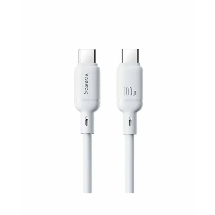 Кабель Baseus Silky USB-C to USB-C, 100W, 2м, белый — 2