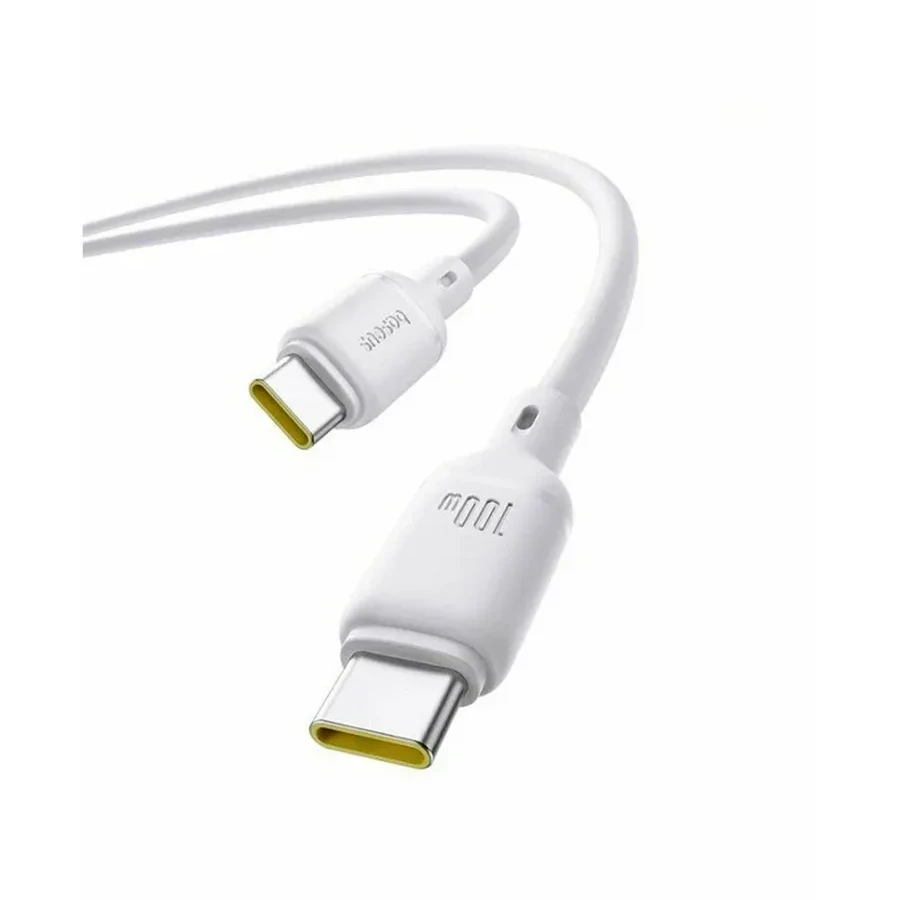 Кабель Baseus Silky USB-C to USB-C, 100W, 2м, белый — 3