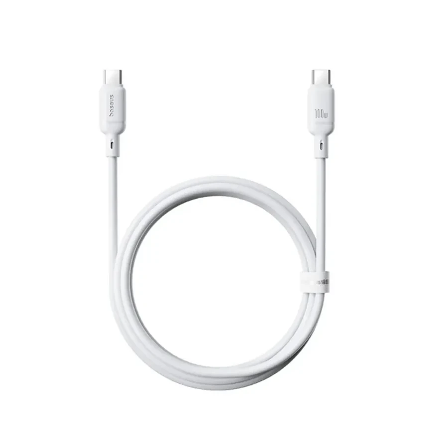 Кабель Baseus Silky USB-C to USB-C, 100W, 1м, белый