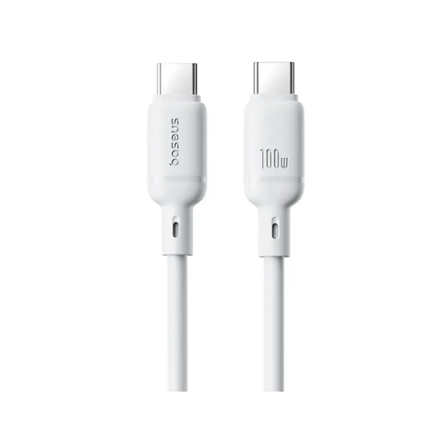 Кабель Baseus Silky USB-C to USB-C, 100W, 1м, белый — 2