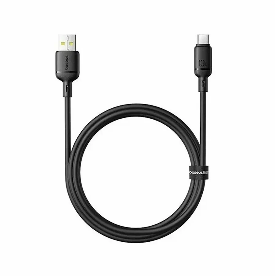 Кабель Baseus Silky USB-A to USB-C, 100W, 2м, черный
