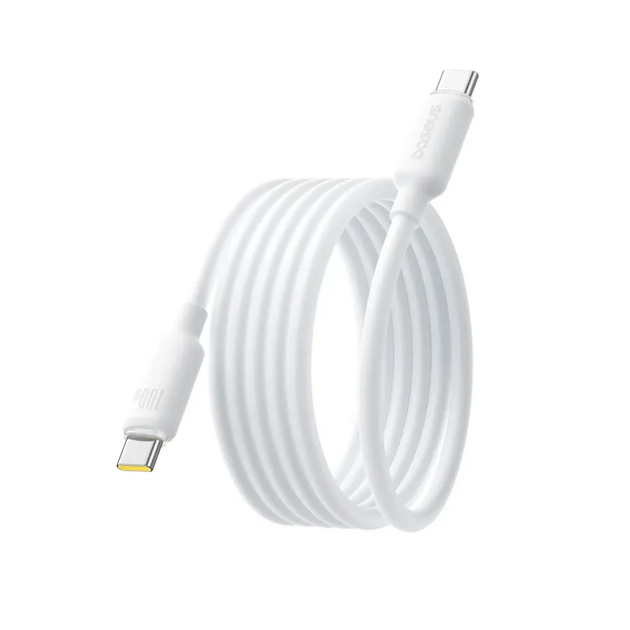 Кабель Baseus Foamed Silicone Pro Magnetic USB-C to USB-C, 100W, 1м, белый