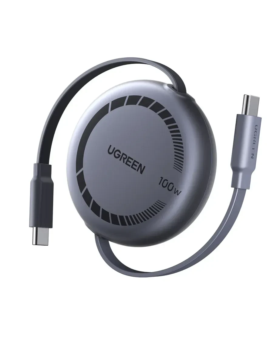Кабель UGREEN USB-C PD, 100W, телескопический, 1m