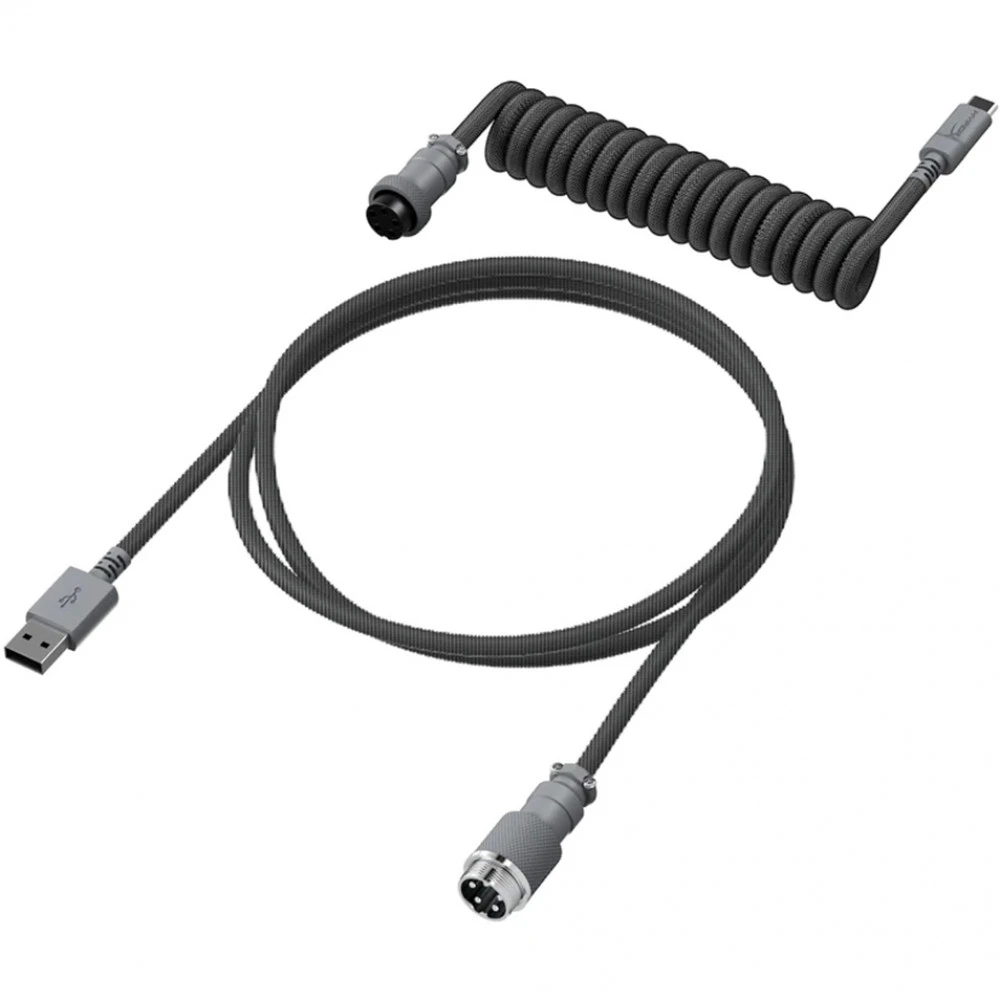 Кабель HyperX USB-C Coiled чёрно-серый